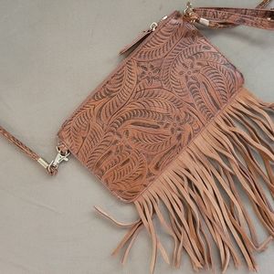 Free People Embossed Leather Crossbody
